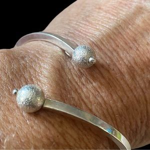 Vintage 925 Open Bangle with Ball Ends